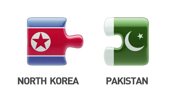 Pakistán Corea del Norte Puzzle Concepto — Foto de Stock