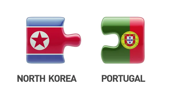 Portugal North Korea  Puzzle Concept — Stock Photo, Image