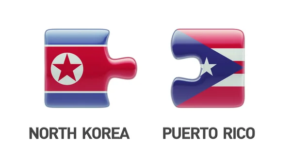 プエルトリコ北朝鮮パズル コンセプト — ストック写真