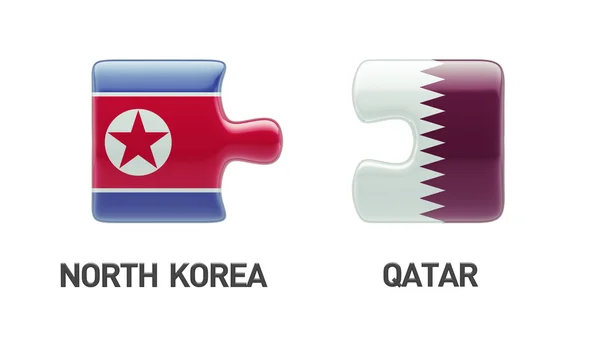 Conceito de quebra-cabeça do Qatar Coreia do Norte — Fotografia de Stock
