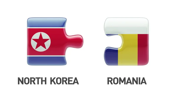 Romania North Korea  Puzzle Concept — Stock Photo, Image