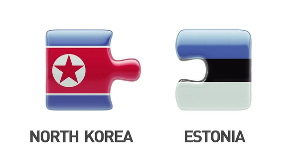 Estonia Corea del Norte Puzzle Concepto — Foto de Stock