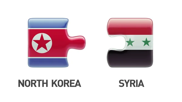 Siria Corea del Norte Puzzle Concepto — Foto de Stock