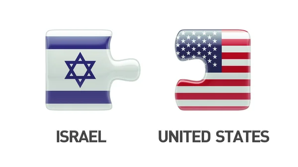 Estados Unidos Israel Puzzle Concept — Fotografia de Stock