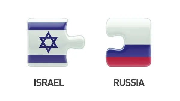 Russia Israele Concetto Puzzle — Foto Stock