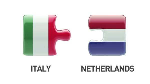 Netherlands Italy  Puzzle Concept — Stock Photo, Image