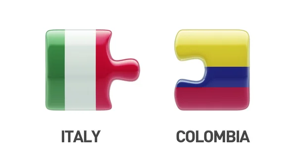 哥伦比亚意大利拼图概念 — 图库照片