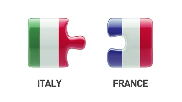 Francia Italia Puzzle Concepto — Foto de Stock