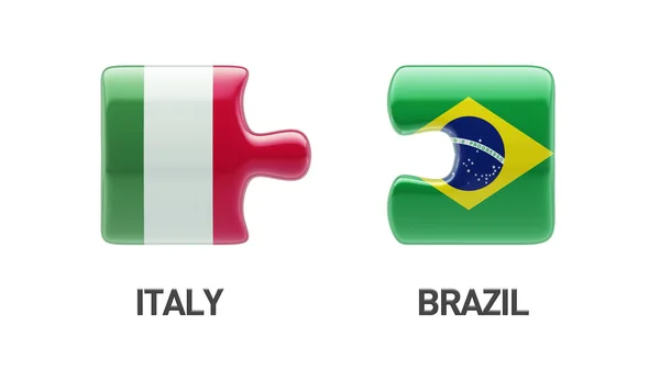 Brazil Italy  Puzzle Concept — Stock Photo, Image