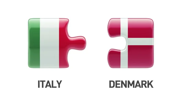 Denmark Italy  Puzzle Concept — Stock Photo, Image