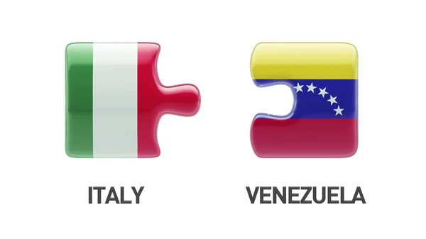 Venezuela Italy  Puzzle Concept — Stock Photo, Image