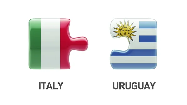 Uruguai Itália Puzzle Concept — Fotografia de Stock