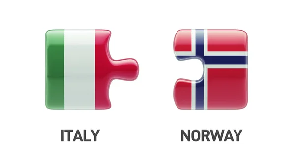 Noruega Italia Puzzle Concepto — Foto de Stock