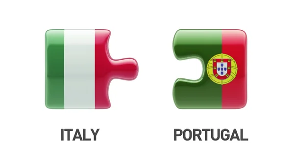 Portugal Italy  Puzzle Concept — Stock Photo, Image