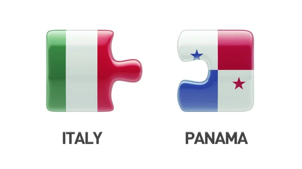 Panama Italy  Puzzle Concept — Stock Photo, Image