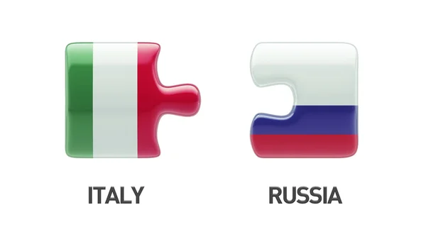 Russia Italy  Puzzle Concept — Stock Photo, Image