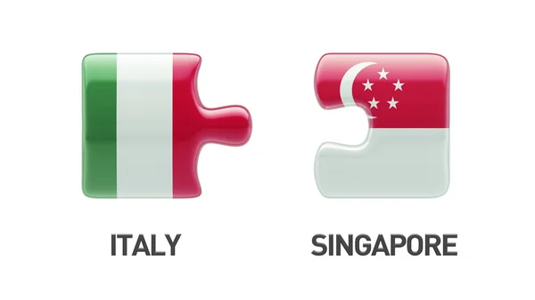Singapur Italia Puzzle Concepto — Foto de Stock