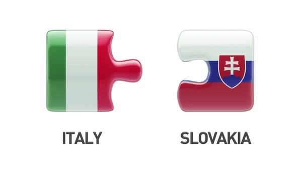 슬로바키아 이탈리아 퍼즐 개념 — 스톡 사진
