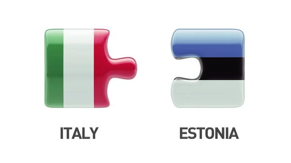 Estonia Italia Puzzle Concepto — Foto de Stock