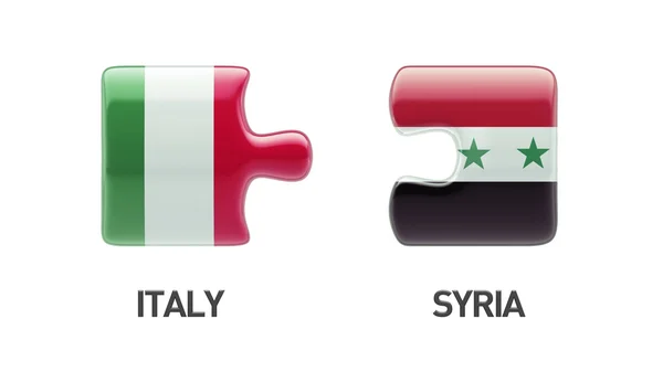 Syria Italy  Puzzle Concept — Stock Photo, Image