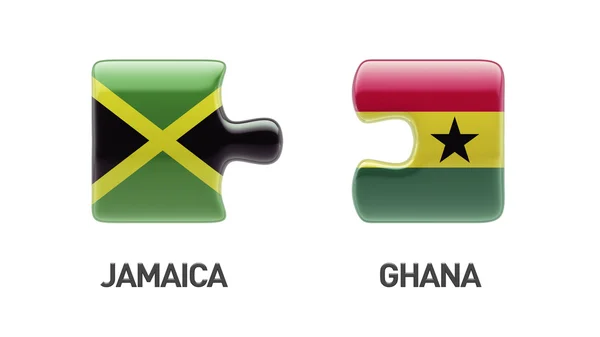 Jamaica Ghana  Puzzle Concept — Stock Photo, Image