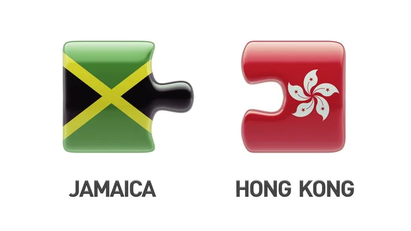 Jamaica Hong Kong  Puzzle Concept — Stock Photo, Image