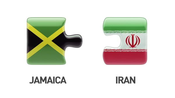 Jamaïque Iran Puzzle Concept — Photo