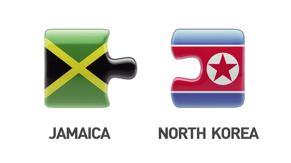 Jamaica North Korea  Puzzle Concept — Stock Photo, Image