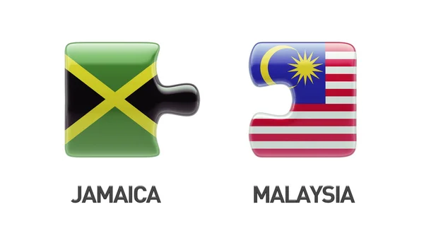 Malaysia Jamaica  Puzzle Concept — Stock Photo, Image