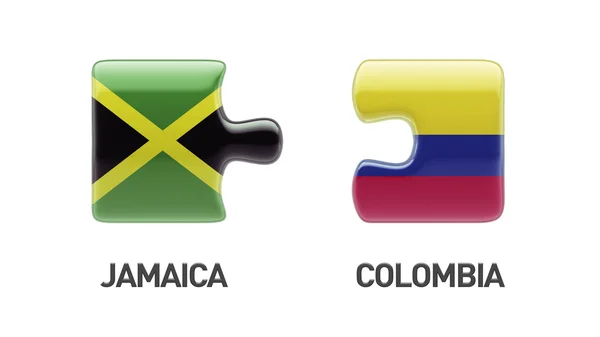 Colômbia Jamaica Puzzle Concept — Fotografia de Stock