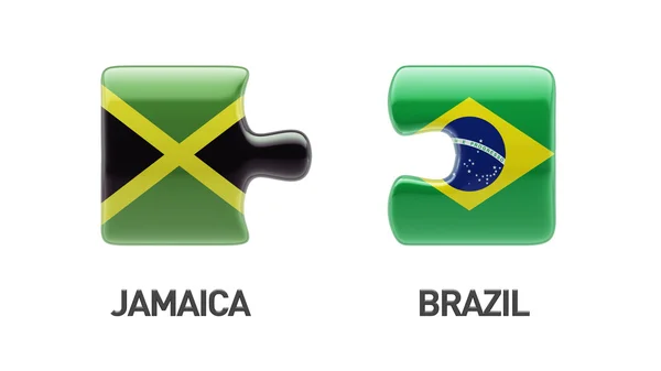 Brasil Jamaica Puzzle Concept — Fotografia de Stock