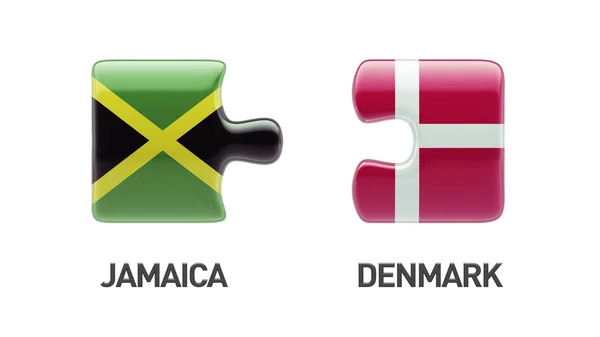 Denmark Jamaica  Puzzle Concept — Stock Photo, Image