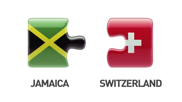 Suisse Jamaïque Puzzle Concept — Photo