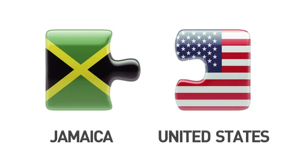 Estados Unidos Jamaica Puzzle Concept — Fotografia de Stock