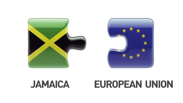 European Union Jamaica  Puzzle Concept — Stock Photo, Image