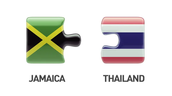 Thailand Jamaica  Puzzle Concept — Stock Photo, Image