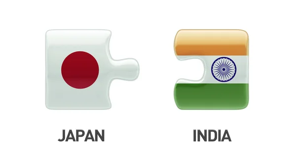 Koncept Puzzle Indie Japonsko — Stock fotografie