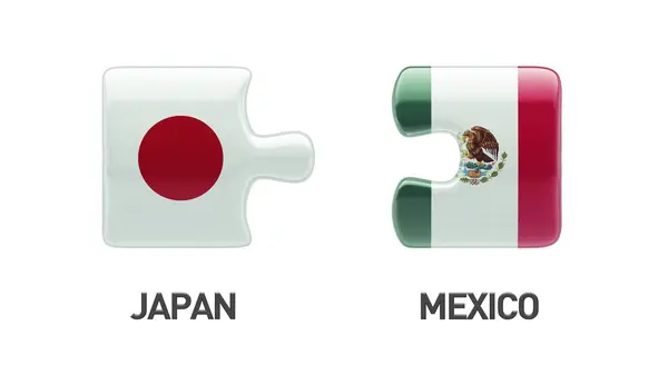 Mexico Japan puzzel Concept — Stockfoto