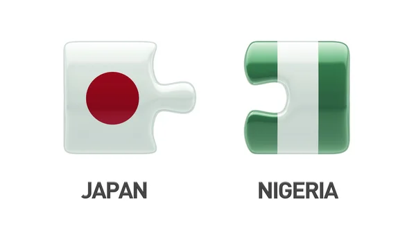 Nigérie Japonsko logická koncepce — Stock fotografie