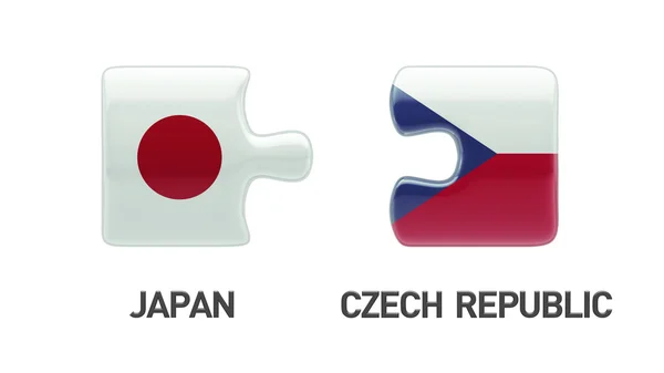 Česká republika Japonsko logická koncepce — Stock fotografie