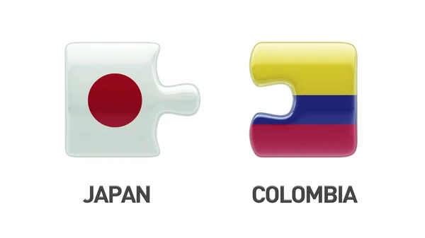 Colombia Japan puzzel Concept — Stockfoto