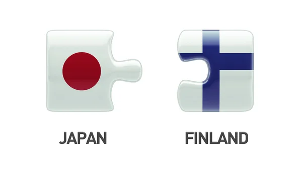 Finland Japan pussel koncept — Stockfoto