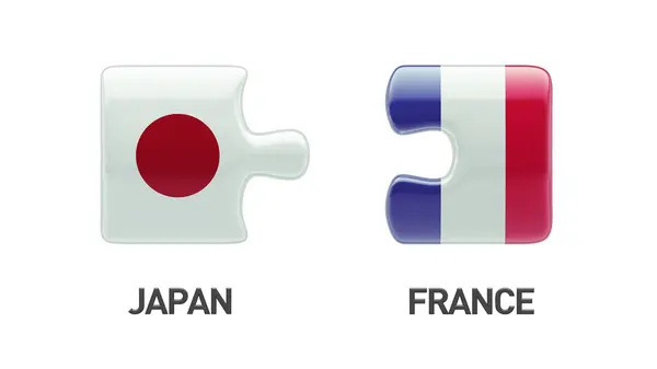 Francia Giappone Puzzle Concept — Foto Stock
