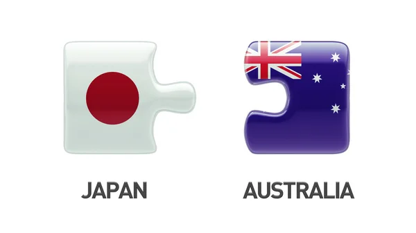 Austrália Japão Puzzle Concept — Fotografia de Stock