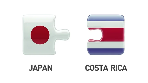 Costa Rica Japan pussel koncept — Stockfoto