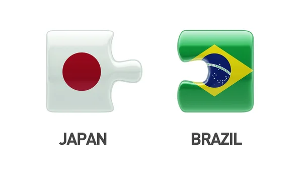 Brazília japán Puzzle koncepció — Stock Fotó