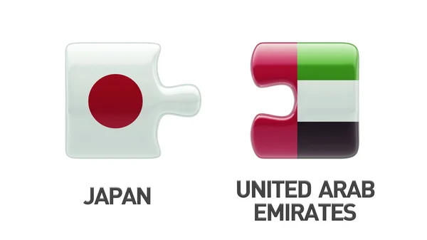 Vereinigte arabische Emirate Japan Puzzle-Konzept — Stockfoto