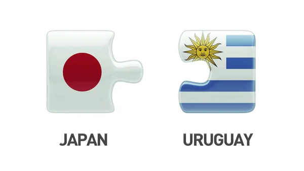 Uruguay Japón Puzzle Concepto — Foto de Stock