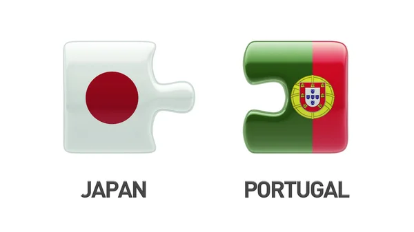葡萄牙日本拼图概念 — 图库照片