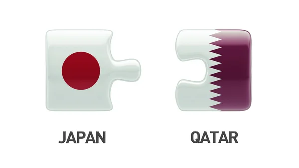 Katar Japonya bulmaca kavramı — Stok fotoğraf